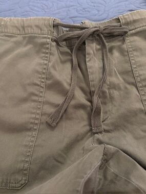 LOFT Olive Green Straight Leg Pants with Drawstring